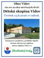 Den otevřených dveří - Dětská skupina Vidov plakát